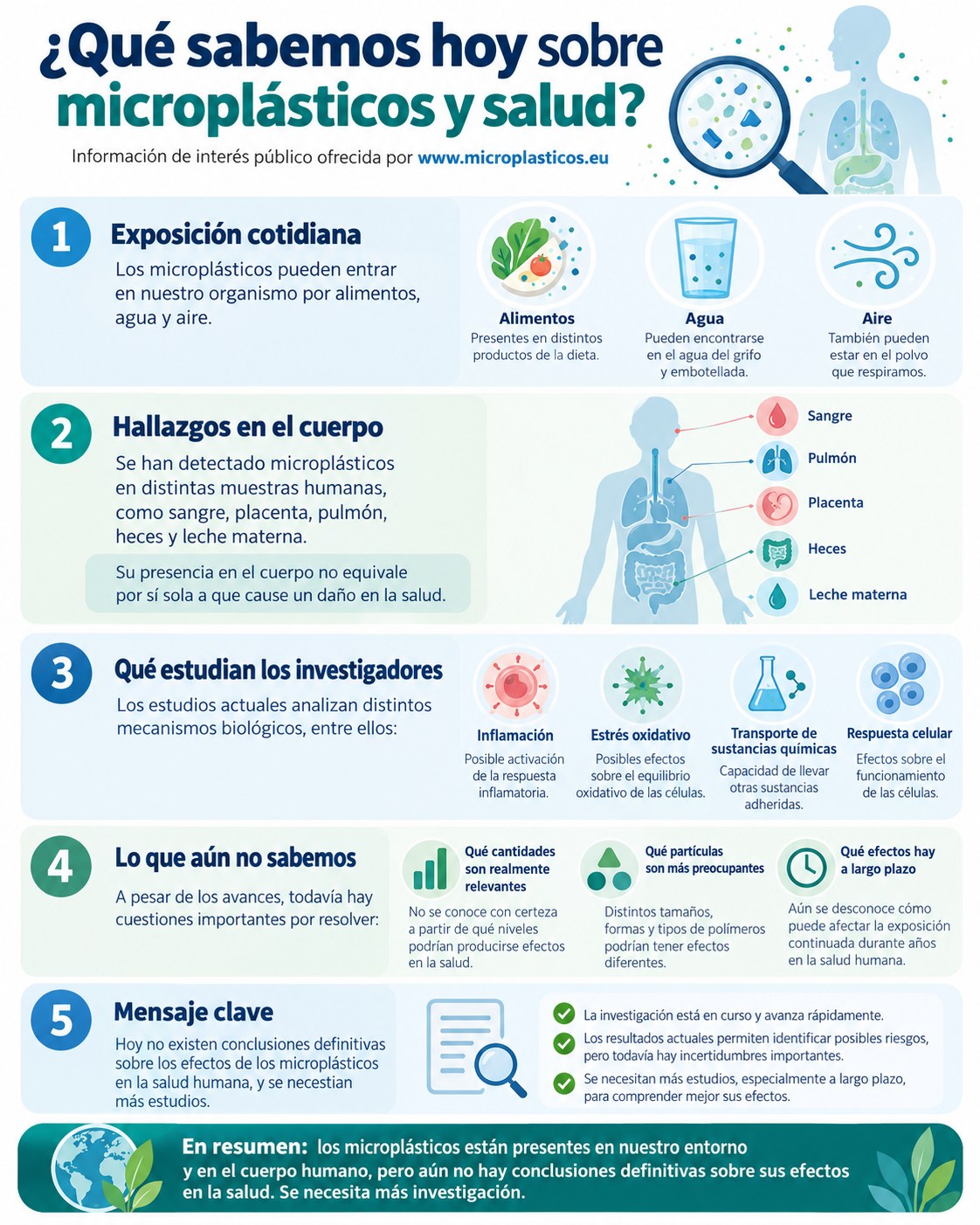 Infografía sobre Microplásticos y salud: qué sabemos de sus posibles efectos