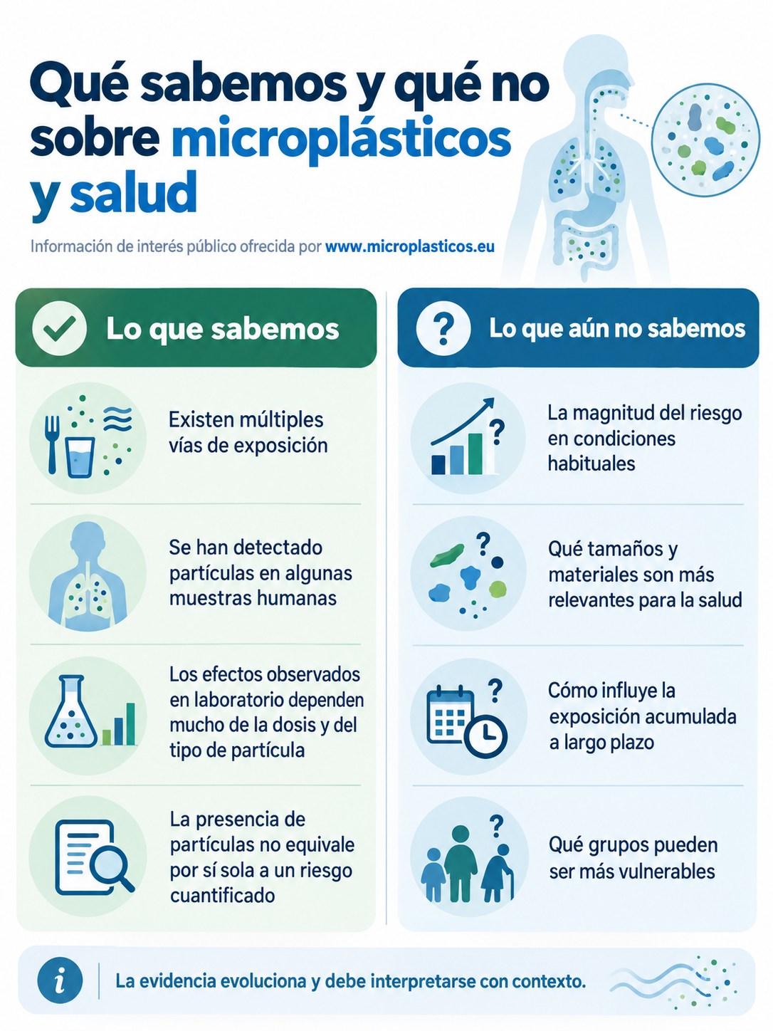 Infografía complementaria sobre Microplásticos y salud: qué sabemos de sus posibles efectos